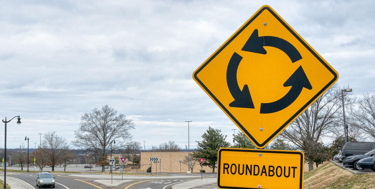Traffic Roundabout Sign